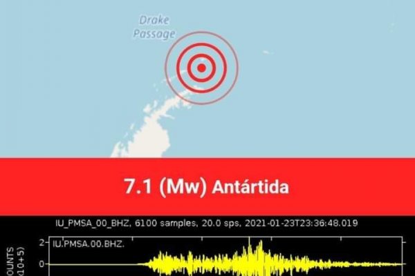 Sismo de magnitud 7,1 sacude Antártida y Chile pide evacuar playas lo