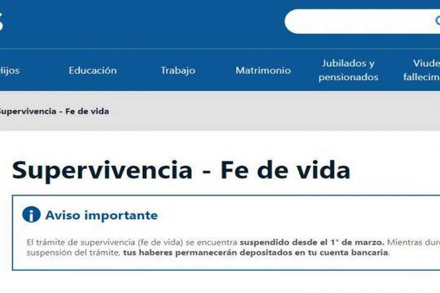 Anses extiende al 30 de junio el trámite de fe de vida