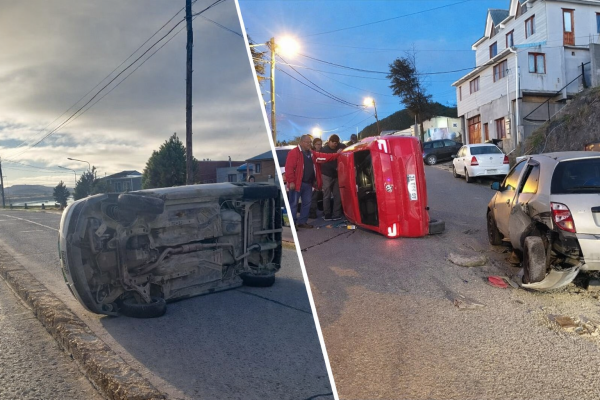 Dos vuelcos en Ushuaia durante la mañana del domingo: conductores alcoholizados y dos aprehendidos