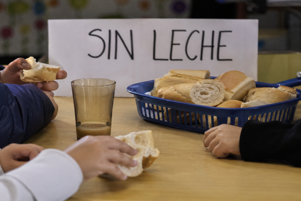 Sin leche para todas las escuelas de la zona norte y centro