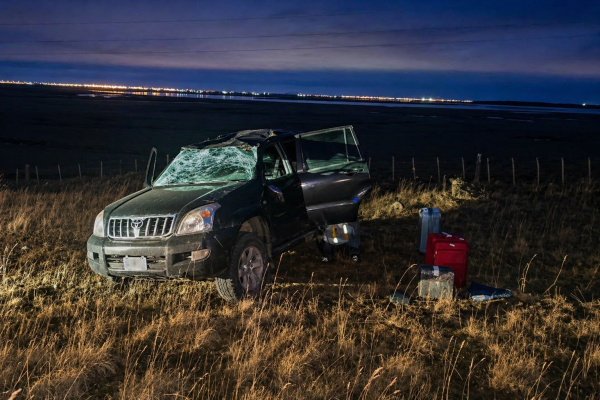 Vuelco en la zona del puente colgante