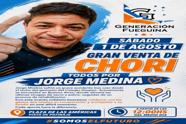 Choripanes solidarios para colaborar con Jorge Medina y su familia