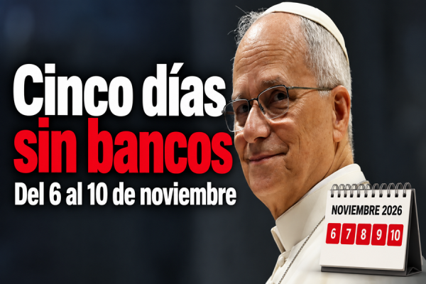Noviembre tendrá cinco días seguidos sin bancos en todo el país